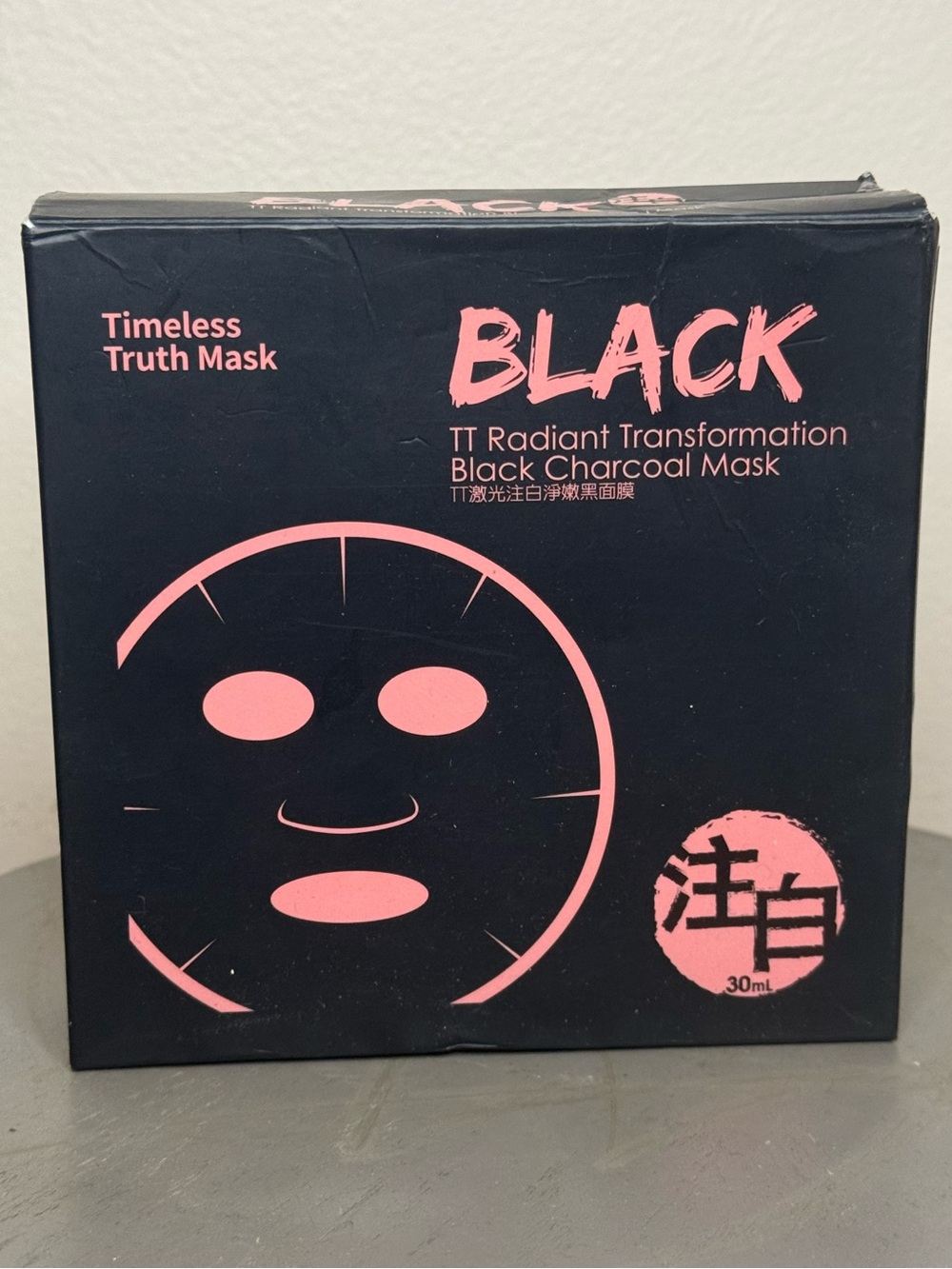 BLACK Charcoal Mask Box with Pink Accents